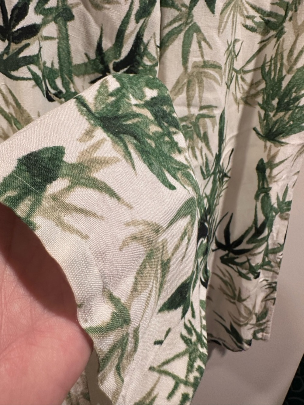 J. Jill Barley Palm Print Linen-Blend Wide Leg Crop Pants Beige GreenLeaf SP NWT - Picture 10 of 16